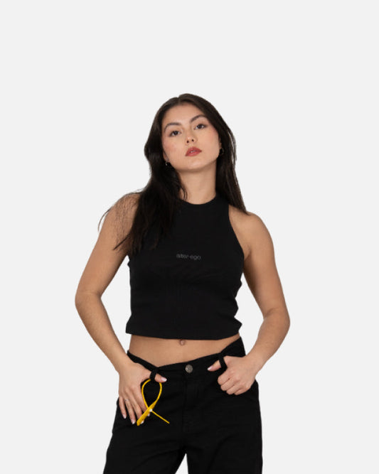 TANK TOP SLIM FIT 0340 NEGRO