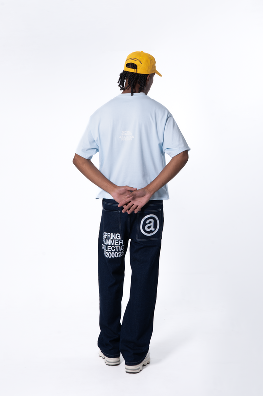 CAMISETA BOXY FIT LOGO BABY BLUE