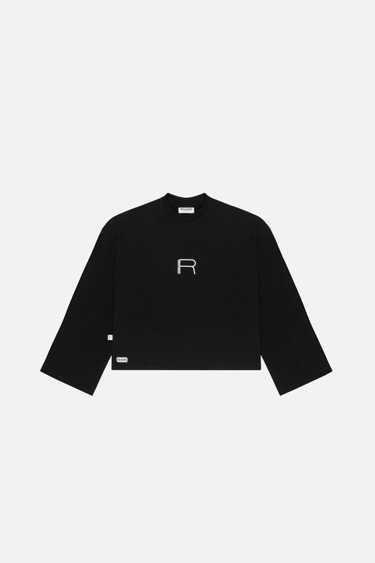 Buzo Crewneck negro oversize en algodón pesado colección From Idea to Form - RELEASED DESIGN STUDIO