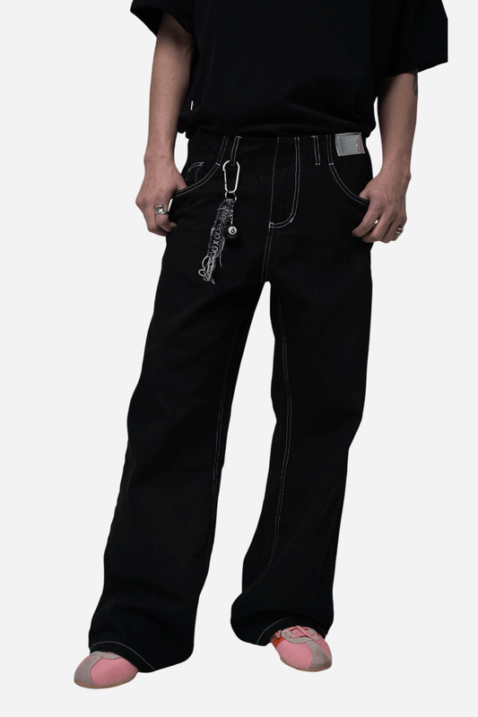 JEANS DENIM NEGRO FIT RECTO colección From Idea to Form - RELEASED DESIGN STUDIO