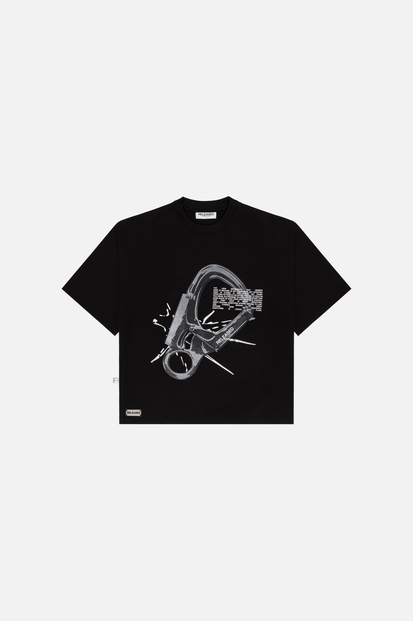 Camiseta grafica oversized negro en algodón pesado colección From Idea to Form - RELEASED DESIGN STUDIO