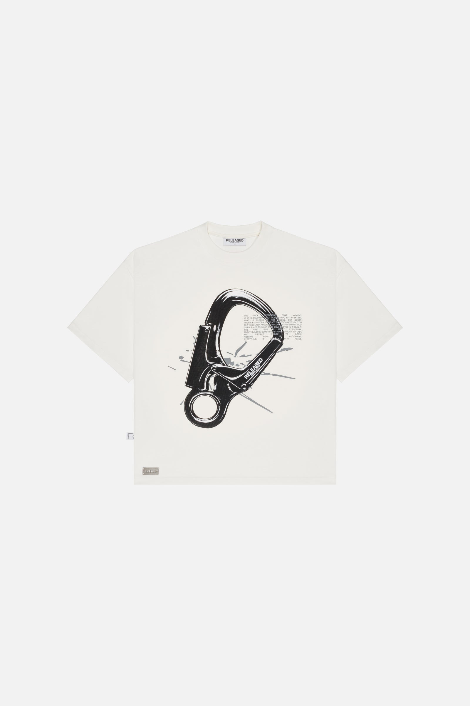 Camiseta grafica oversized blanca en algodón pesado colección From Idea to Form - RELEASED DESIGN STUDIO