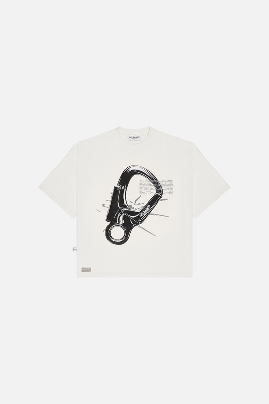 Camiseta grafica oversized blanca en algodón pesado colección From Idea to Form - RELEASED DESIGN STUDIO