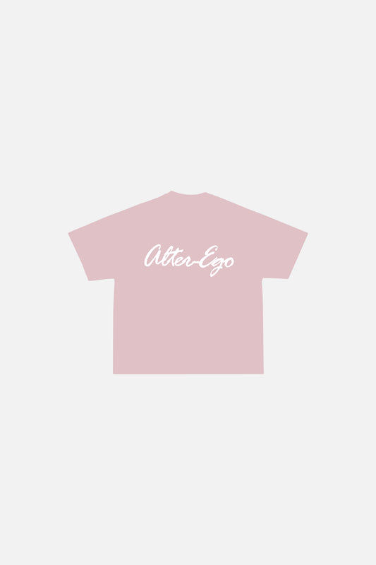 CAMISETA BOXY FIT LOGO ROSA