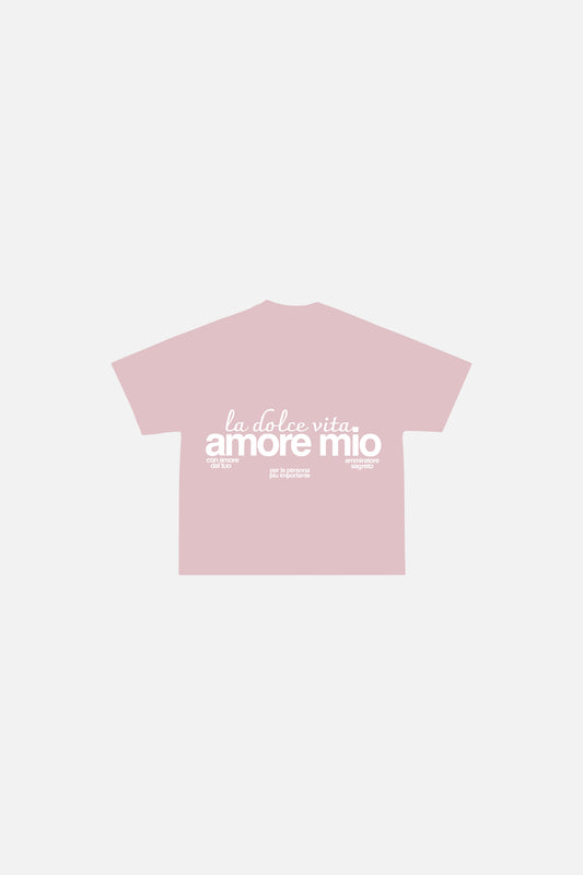 CAMISETA BOXY FIT AMORE MIO ROSA